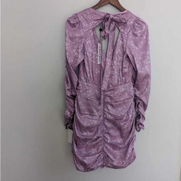 NWT!! For Love & Lemons- Free People Lavender Fiji Ruched Open-Back Mini Dress - Picture 4 of 7